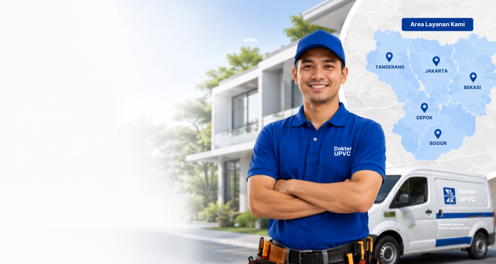Area layanan DokterUPVC di Jakarta, Tangerang, Bekasi, Depok, Bogor