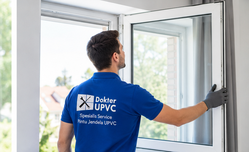 Inspeksi jendela UPVC sebelum perbaikan